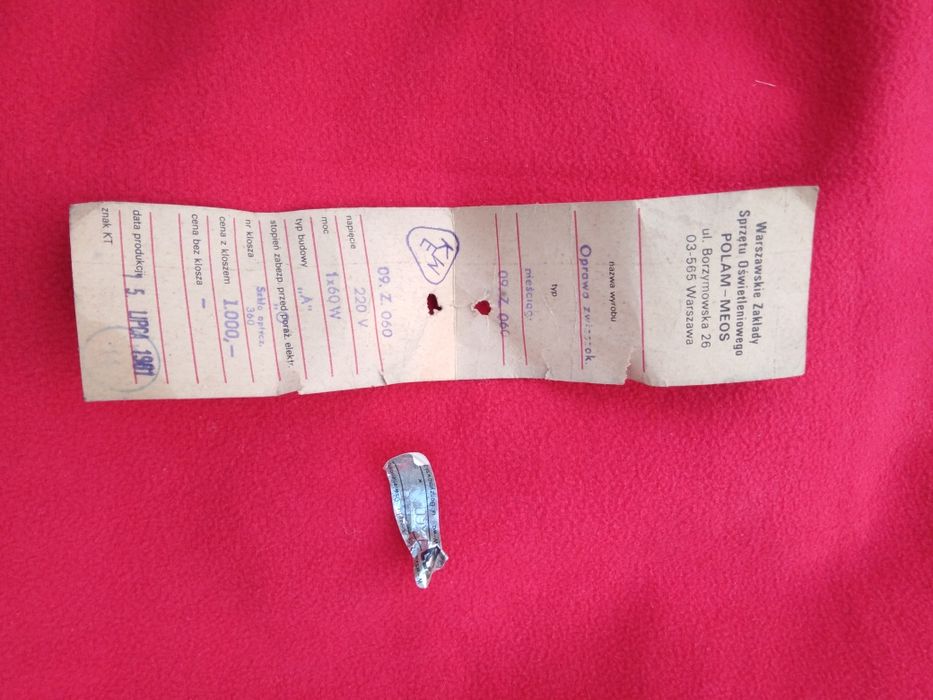 Stara lampa PRL vintage żyrandol POLAM-MEOS