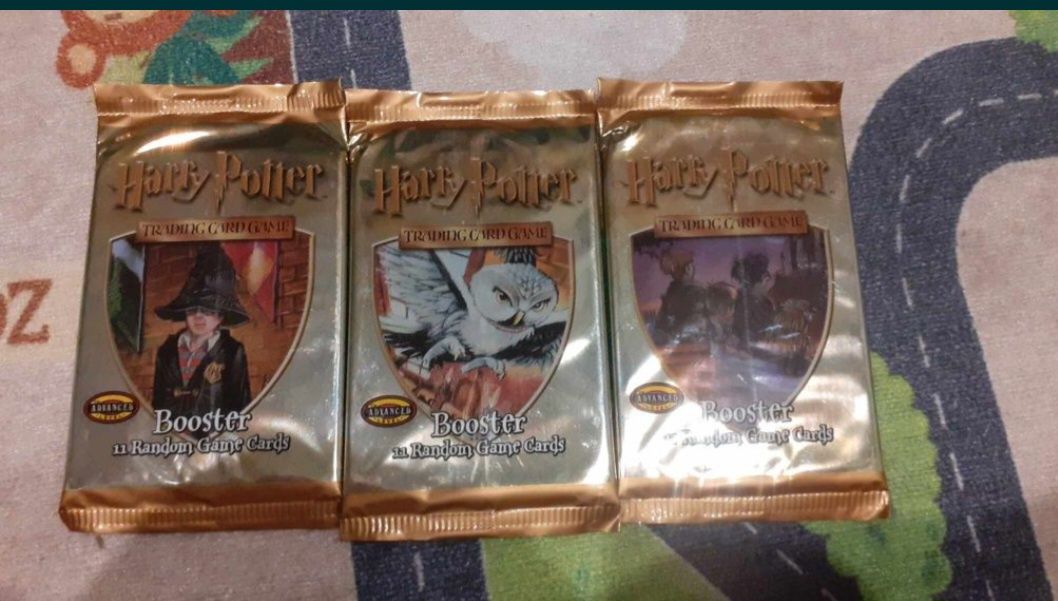 Karty Harry Potter set art, 3 booster z Base Setu. Nie Pokemon.