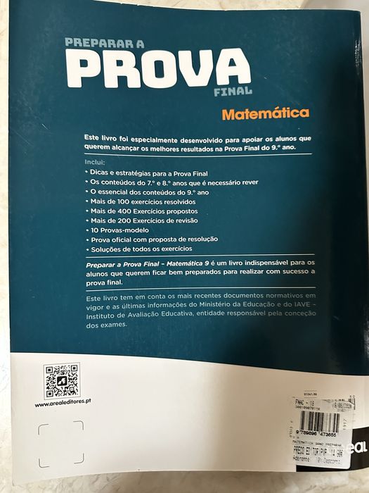 Livro para preparar a prova final matemática  9. ano editora areal