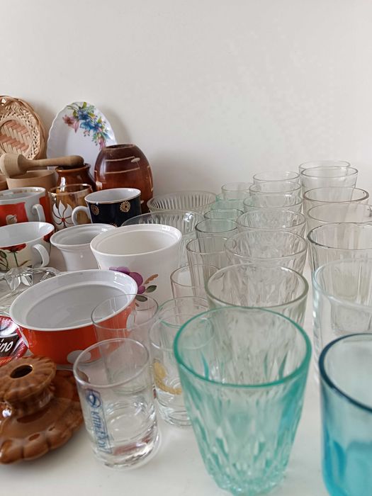 стеклянные стаканы рюмки керамика чашки ваза подсвечник ситечко СССР
