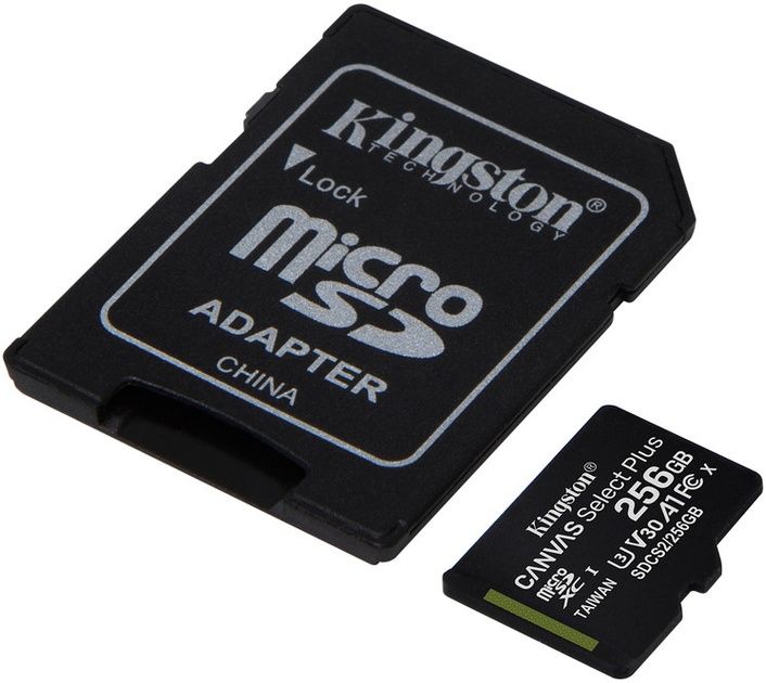 Карта пам'яті Kingston microSDXC 256GB Canvas Select Plus Class 10 UHS