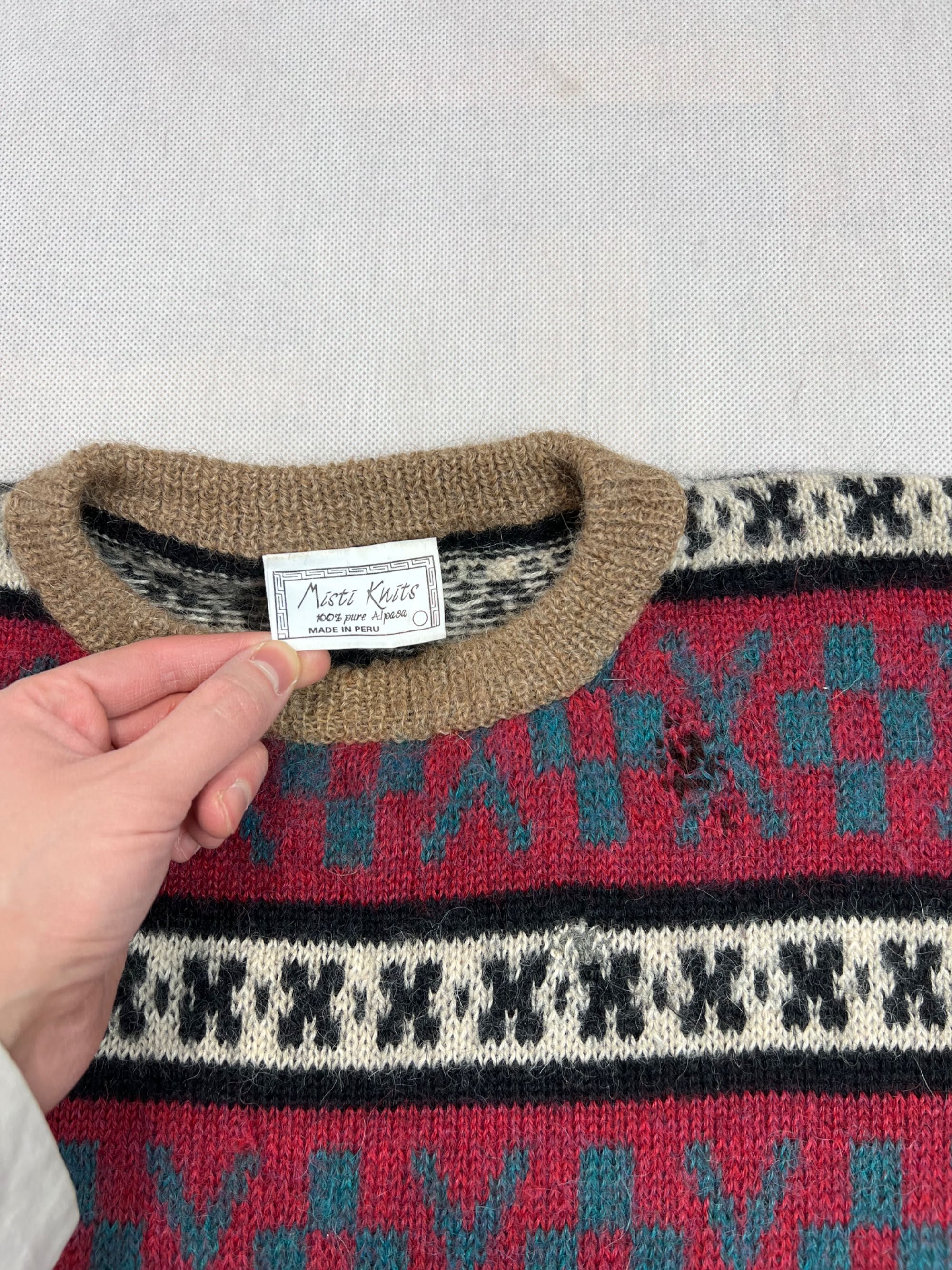 100% Alpaka Sweter patterns misti knits vintage 90’s made in peru