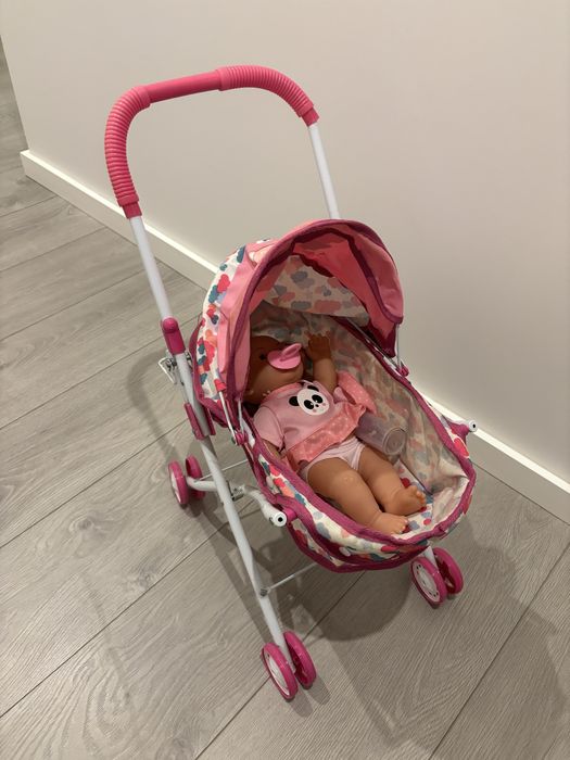 Pack brinquedos bebé – cama, cadeira de comer, carrinho e 5 bonecos