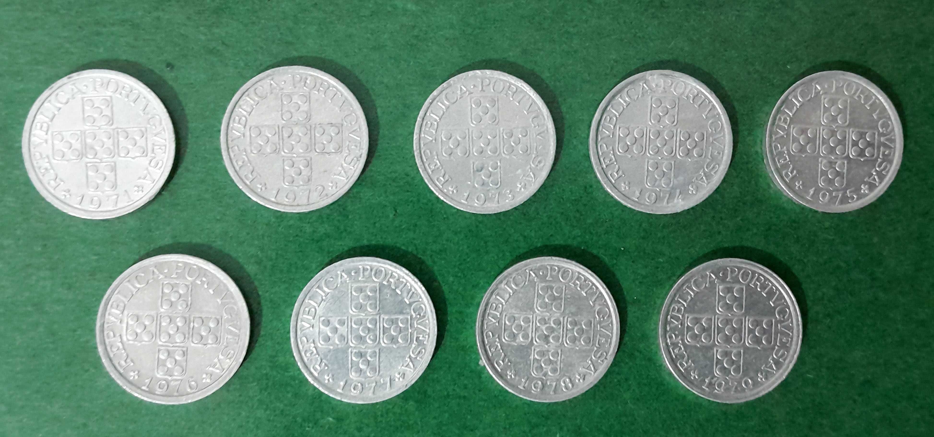 Moedas de 10 centavos 1971 a 1979 (alumínio) da República Portuguesa
