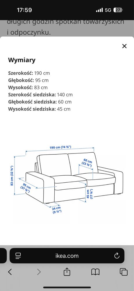 Sofa 2-osobowa KIVIK