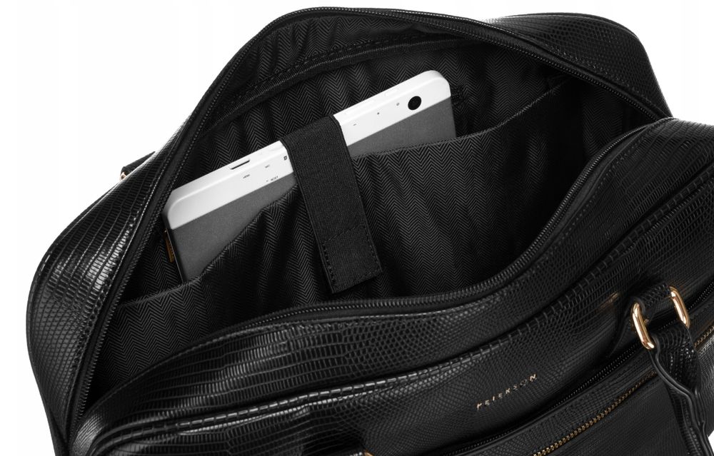 Torba damska na laptopa lekka pojemna aktówka skórzana Peterson