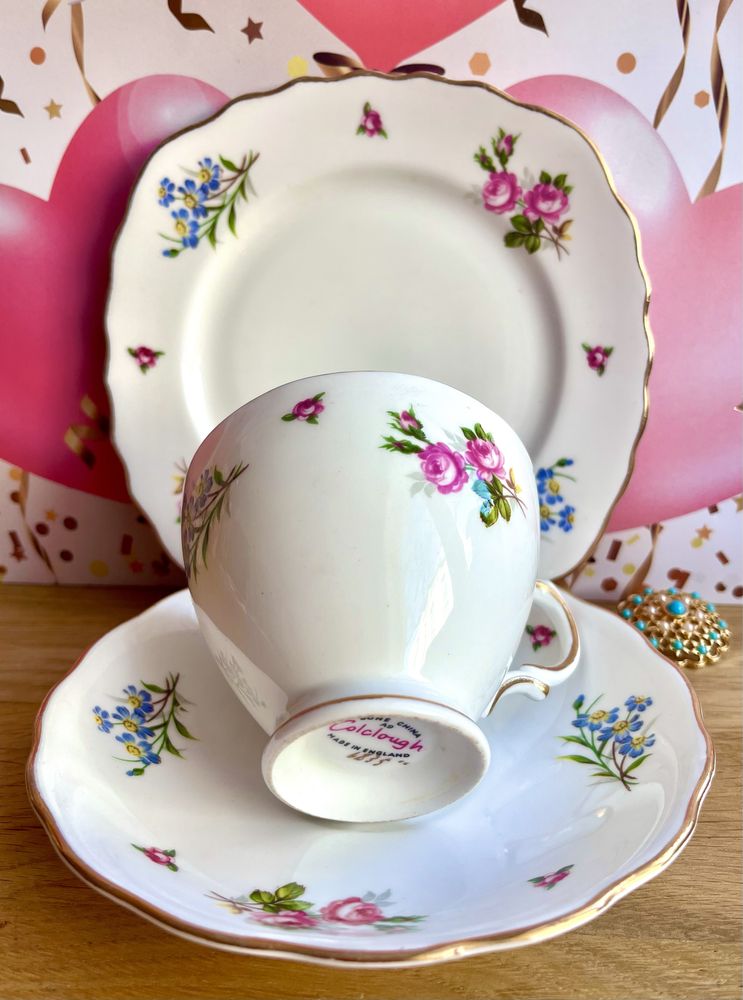*Stara Cudna COLCLOUGH Filiżanka Anglia Porcelana Vintage Róże Prezent