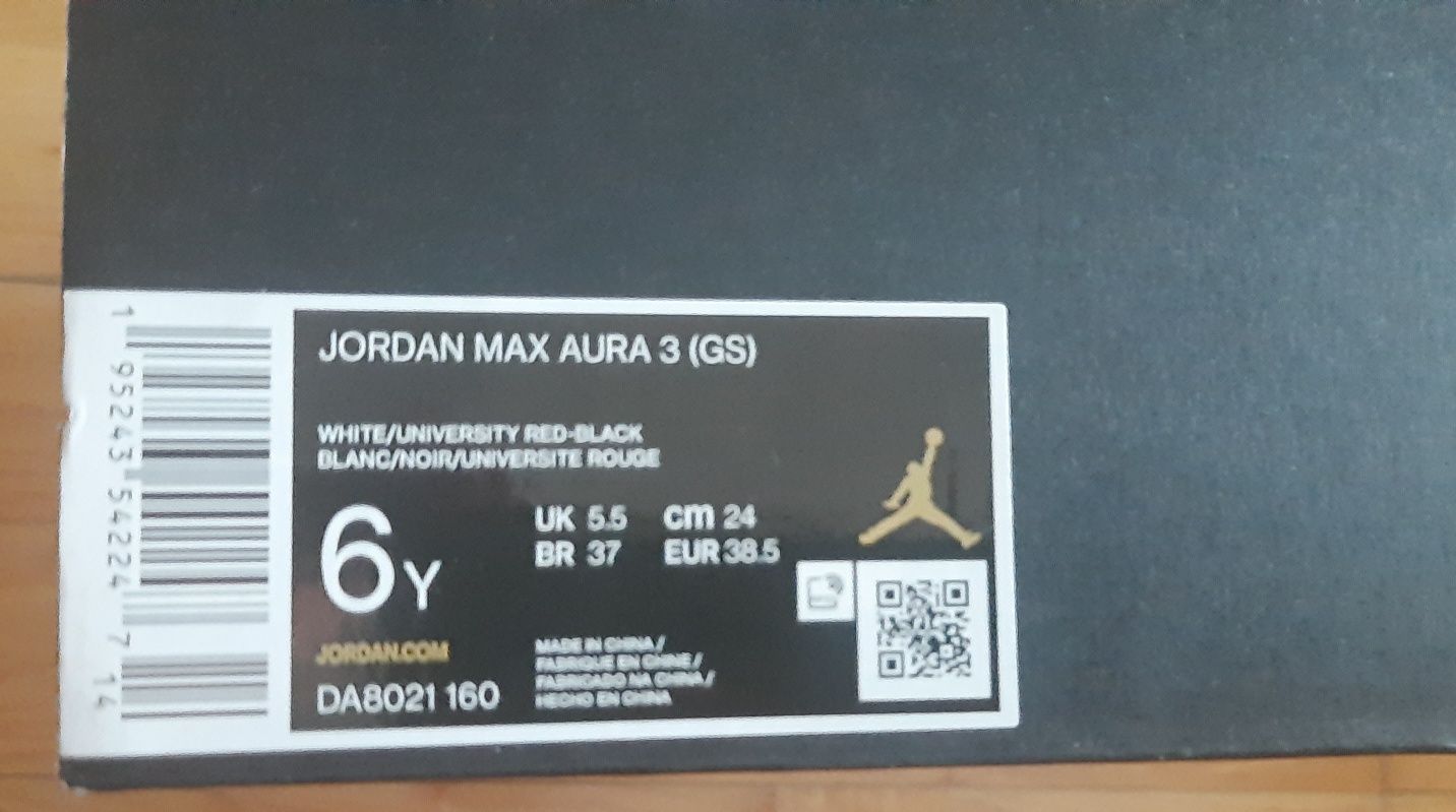 Buty Jordan max aura 3 GS  rozm 38,5  (5,5)stan db