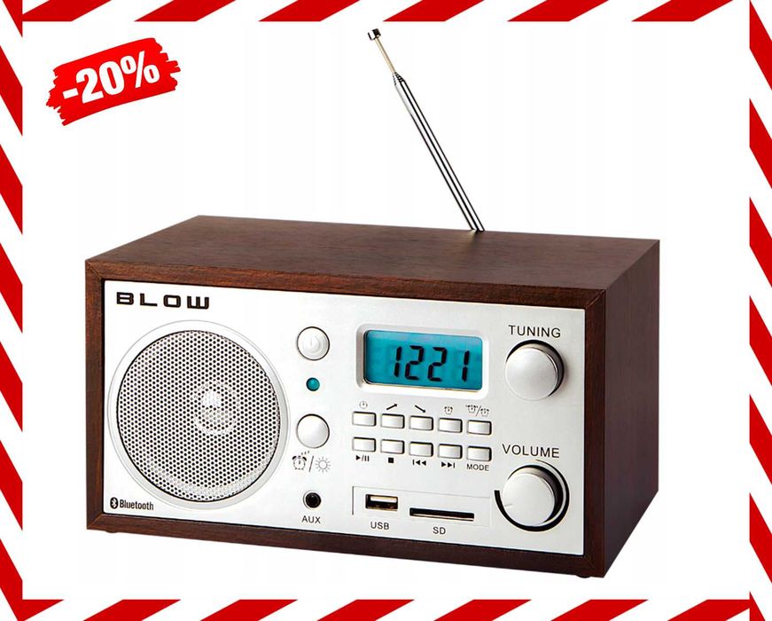 WIELOFUNKCYJNE RADIO Analogowe Blow Bluetooth USB SD AUX FM (-20%)