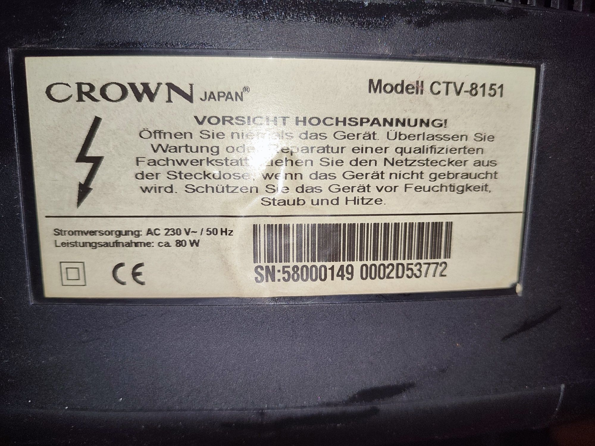Televisão Crown  + acessórios