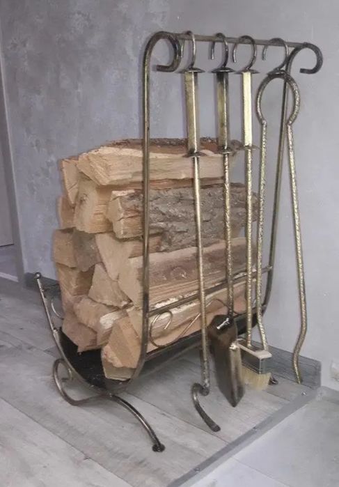 Каминный набор/ Дровниця, Набір для чистки камінів, печей, булерьянов