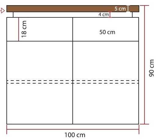 Móvel Auxiliar/Aparador 100x90 cm