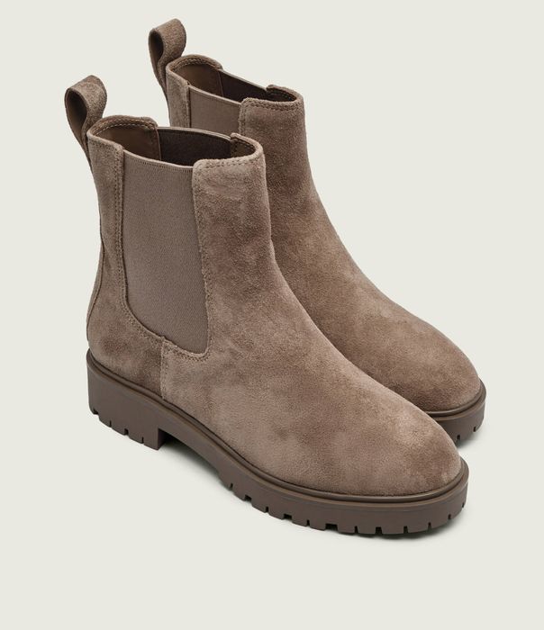 Шкіряні сіро-бежеві черевики челсі 36 розмір Lauren Ralph