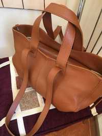 Шкіряна жіноча сумка-шопер з Італії на 4 ручки