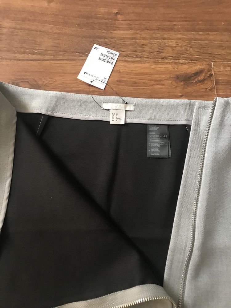 Новая серая базовая юбка на змейке H&M