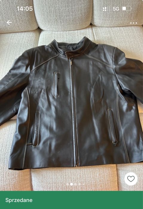 Kurtka skórzana męska XXXL 3XL skóra naturalna ciemny brąz