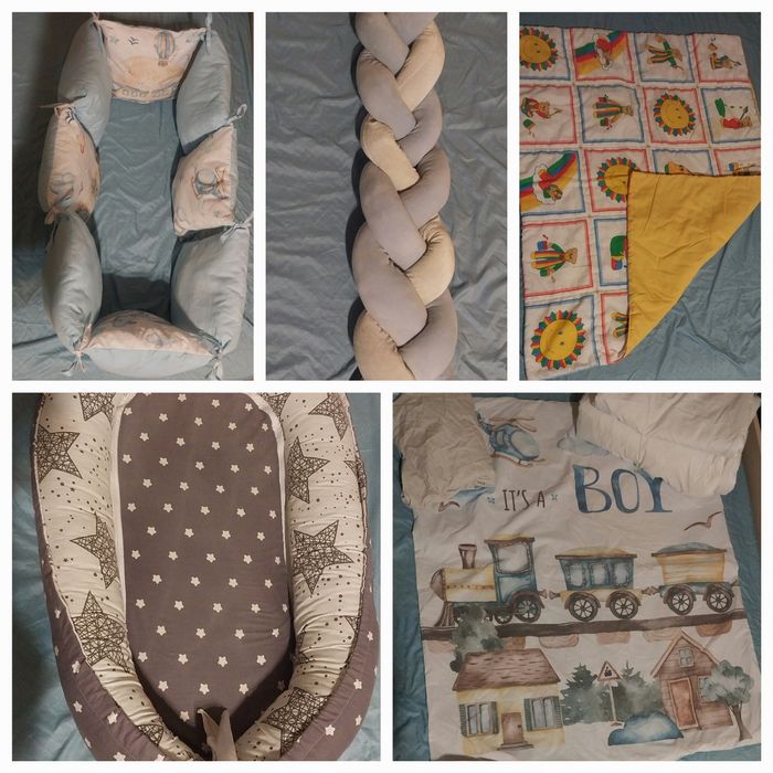 Кокон-гніздо бортики-подушки 8 косичка ковдра постільна білизна дитяча