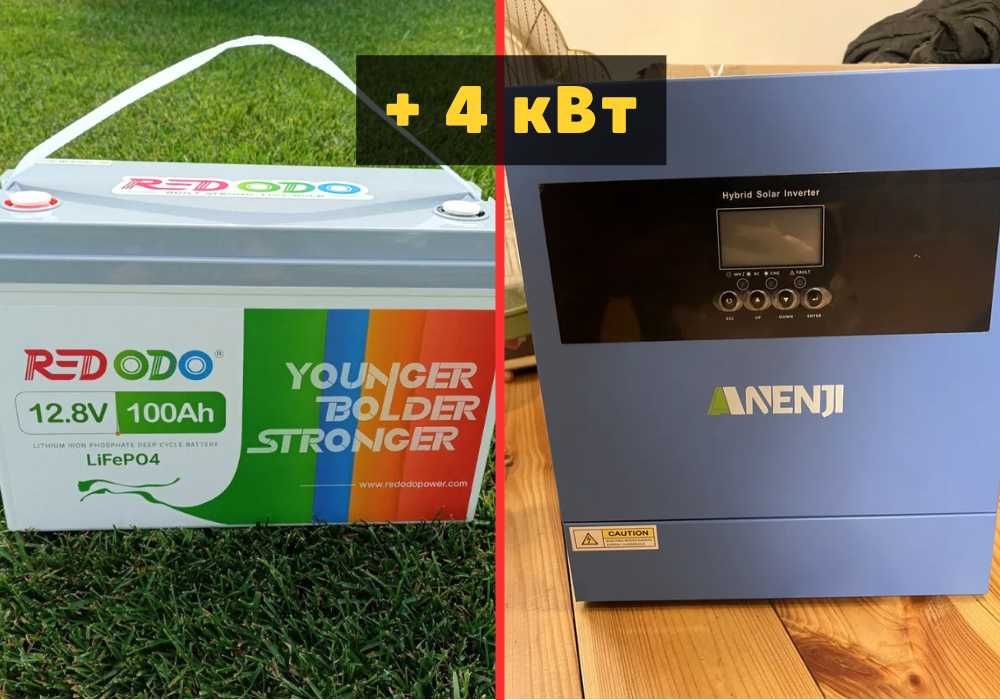 Комплект резервного живлення + гибридный инвертор аккумуляторы