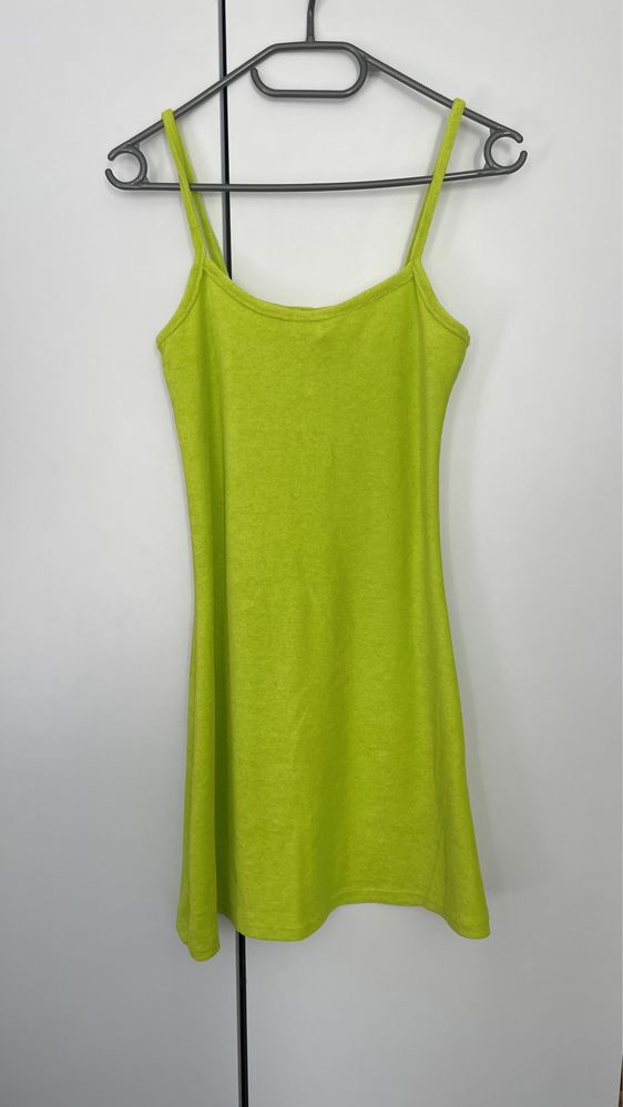 H&M divided limonkowa neonowa sukienka XS/34