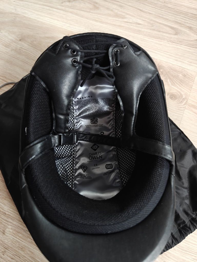 Kask jeździecki Charles Owen Leather 58cm czarny