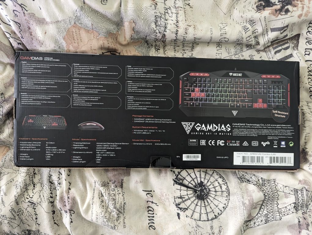 GAMDIAS ARES M2 + Zeus E2 мембранна клавіатура, миша, килимок для миші