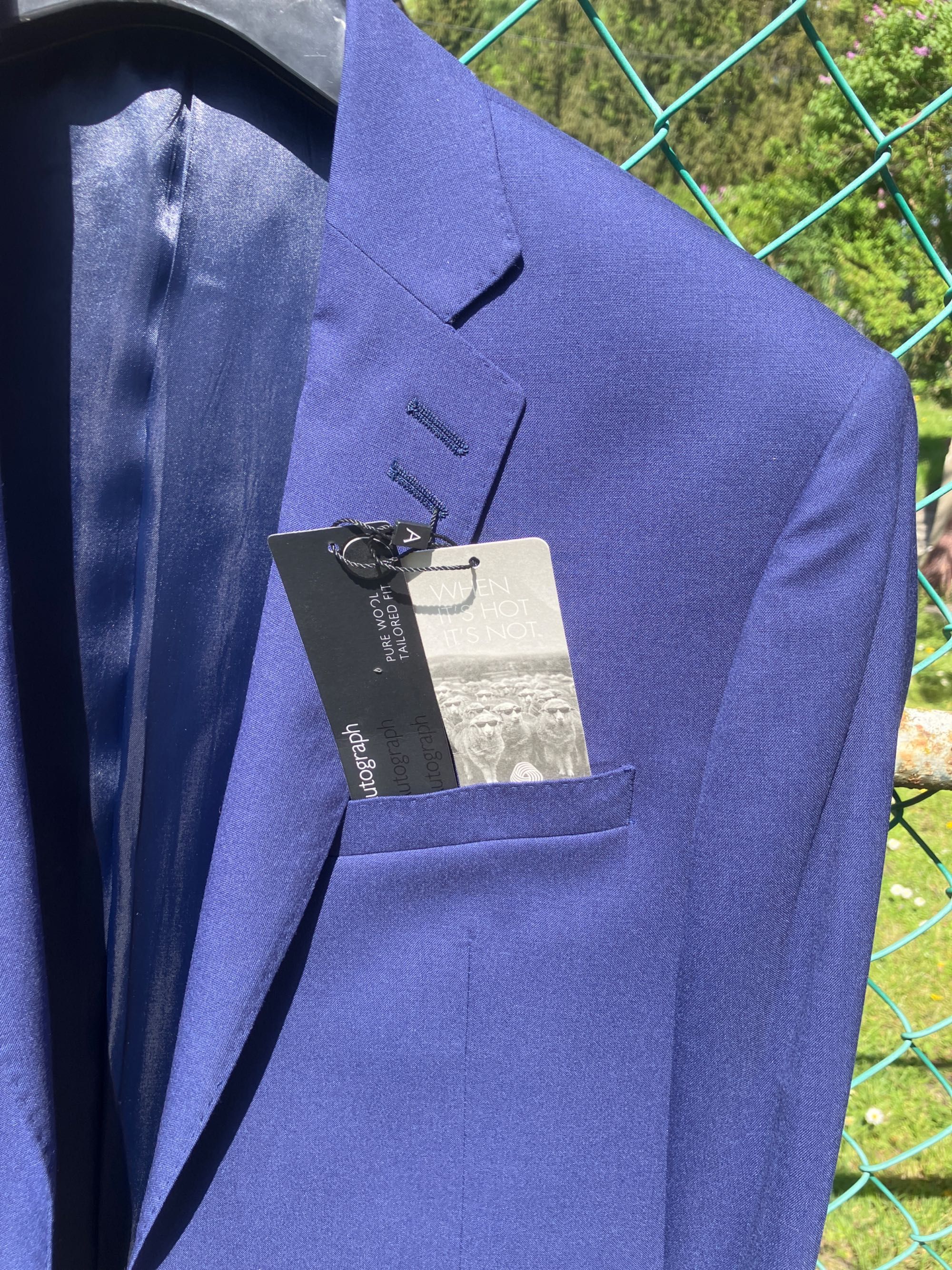 Marynarka męska Eur 46 180/92A granatowa, 100% wool, tailored fit, M&S