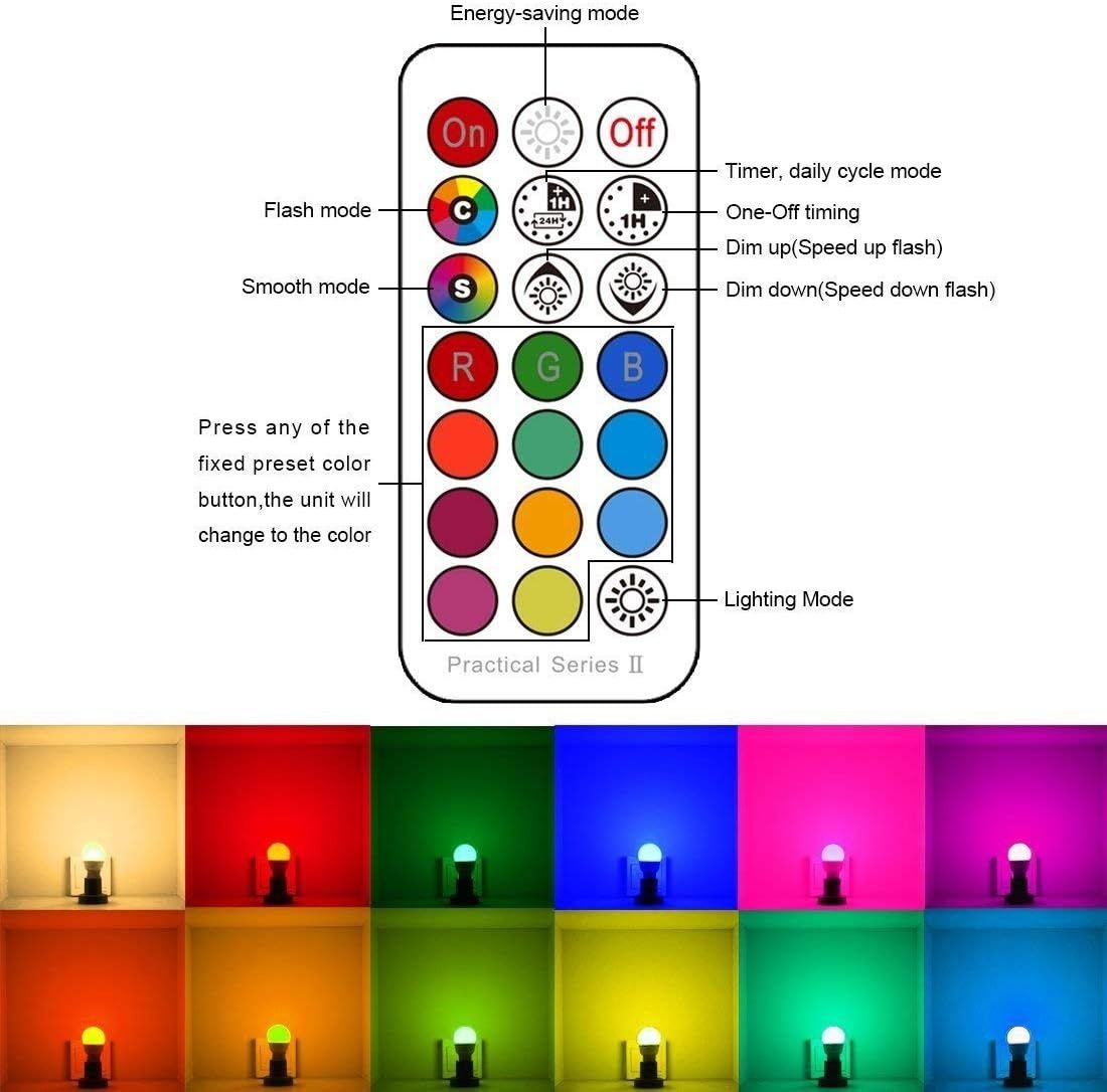 iLC Kolorowe żarówki LED RGBW 2 sztuki 10W E27 Dual Memory 12 kolorów