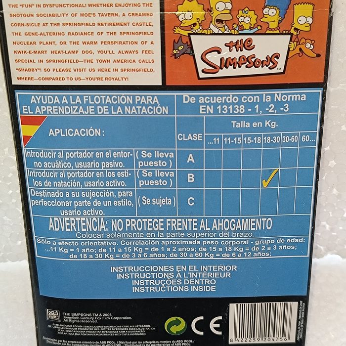 Braçadeiras The Simpsons 2005 Vintage Modelo Azul Bart Stock Antigo