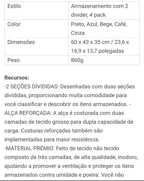 Armazenamento organizador 20 Total