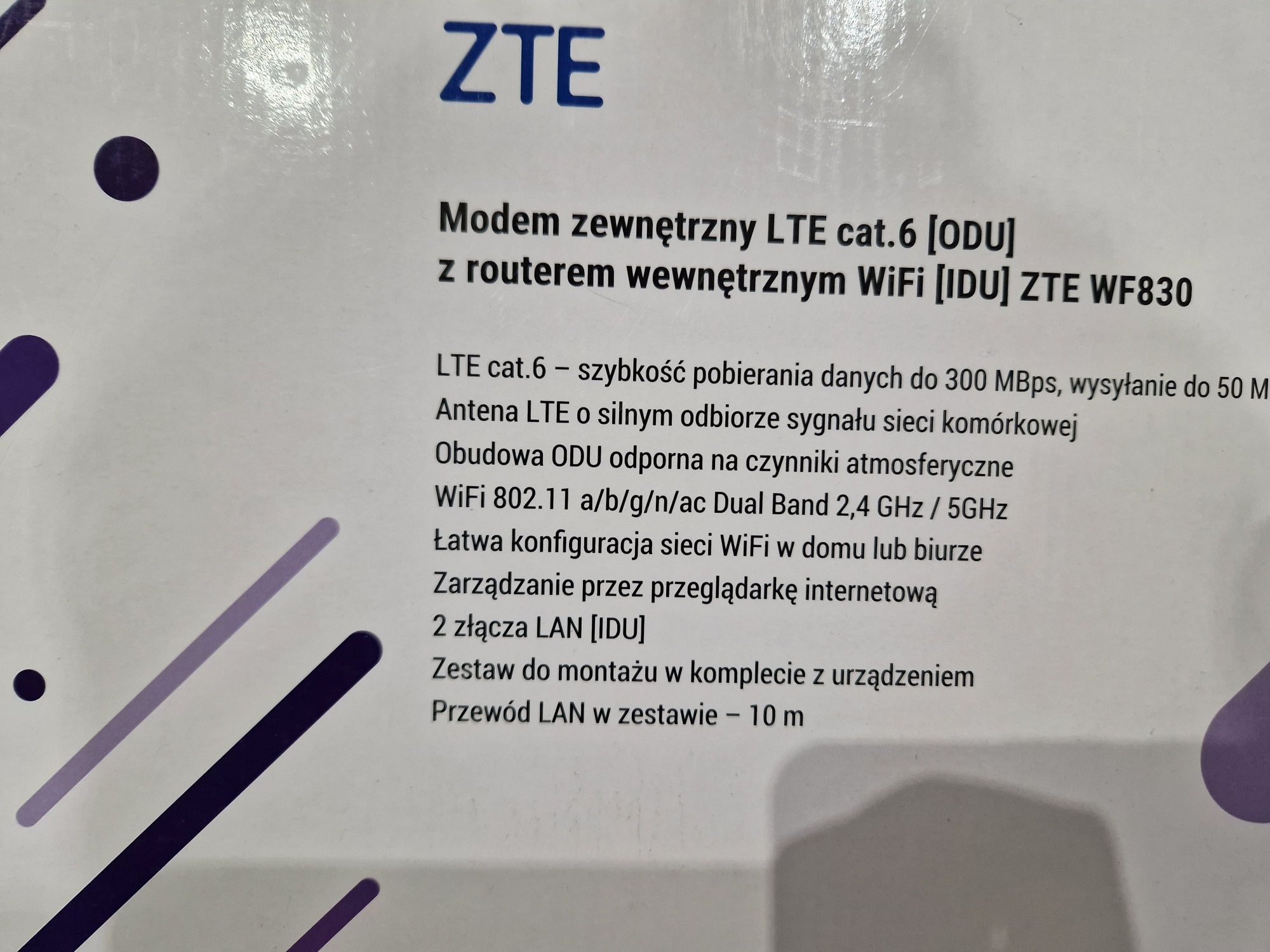 Modem LTE ZTE MF830 + router 2.4ghz 5g sprawny