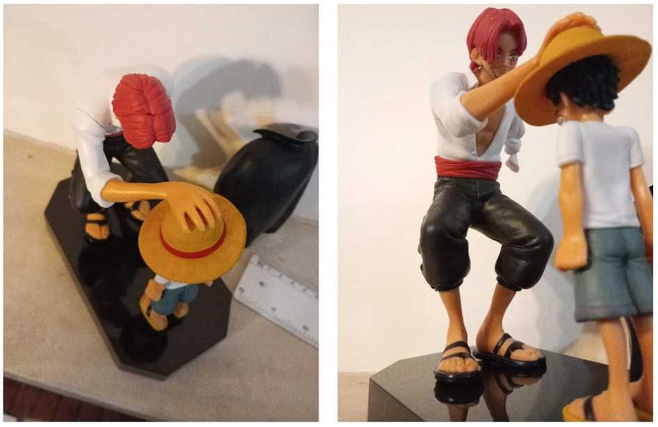 Figura de One piece do Shanks e do Luffy