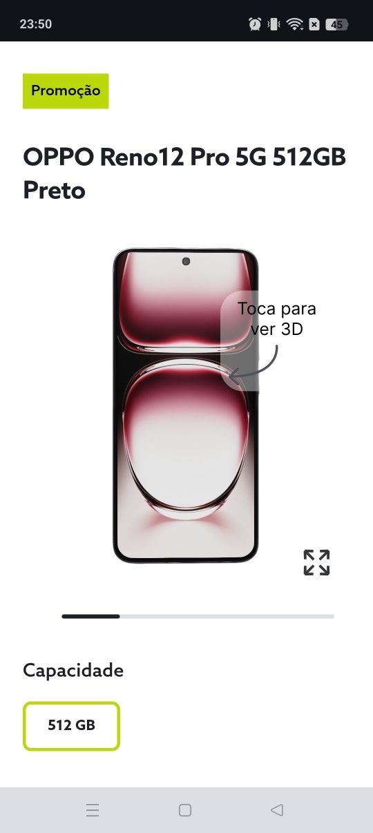OPPO Reno 12 Pro com 12Gde ram e 512G memória