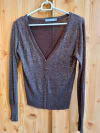 Sweter Reserved S brąz z metaliczną nitką