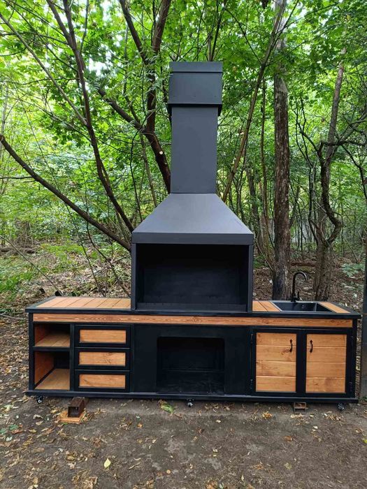 Зона барбекю , мангальная зона, беседка, казан, мангал для шашлыка