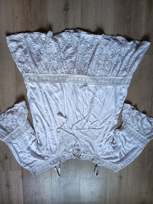 Tunika sukienka plażowa z wiskozy 44/46 L xl biała