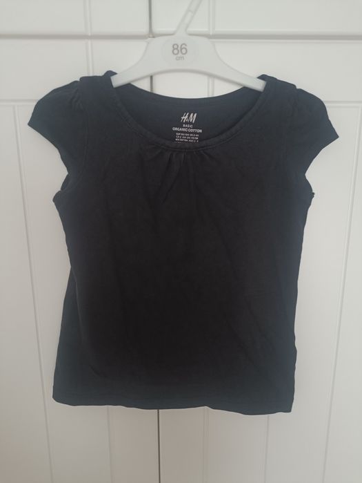 T-shirt dziewczęcy H&M roz. 98/104 czarny