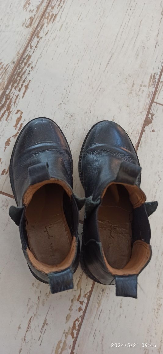 Czarne jesienne wiosenne skórzane sztyblety buty Zara 29 18,5cm