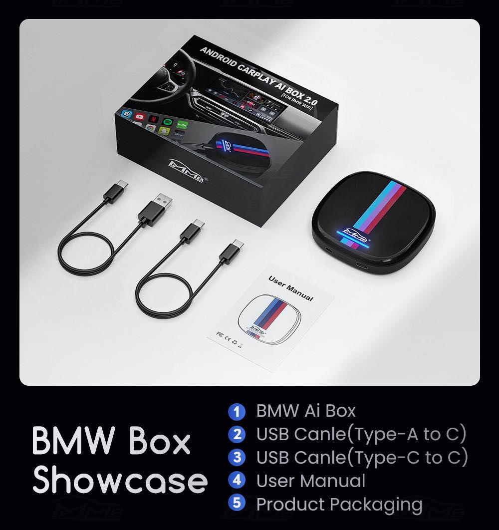авто приставка для BMW MMB MAX Android 13 через CarPlay Ai Box 8+128G