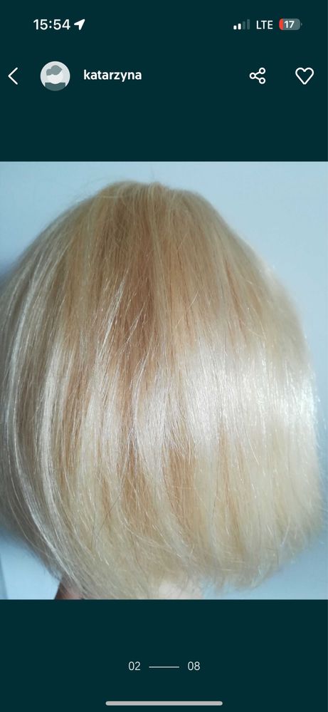 Peruka naturalna krotki bob blond