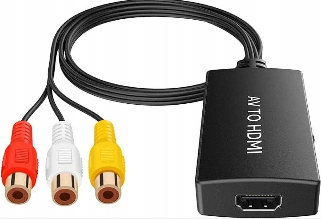 Konwerter RCA na HDMI z kablem HDMI, konwerter AV na HDMI, wejście RCA