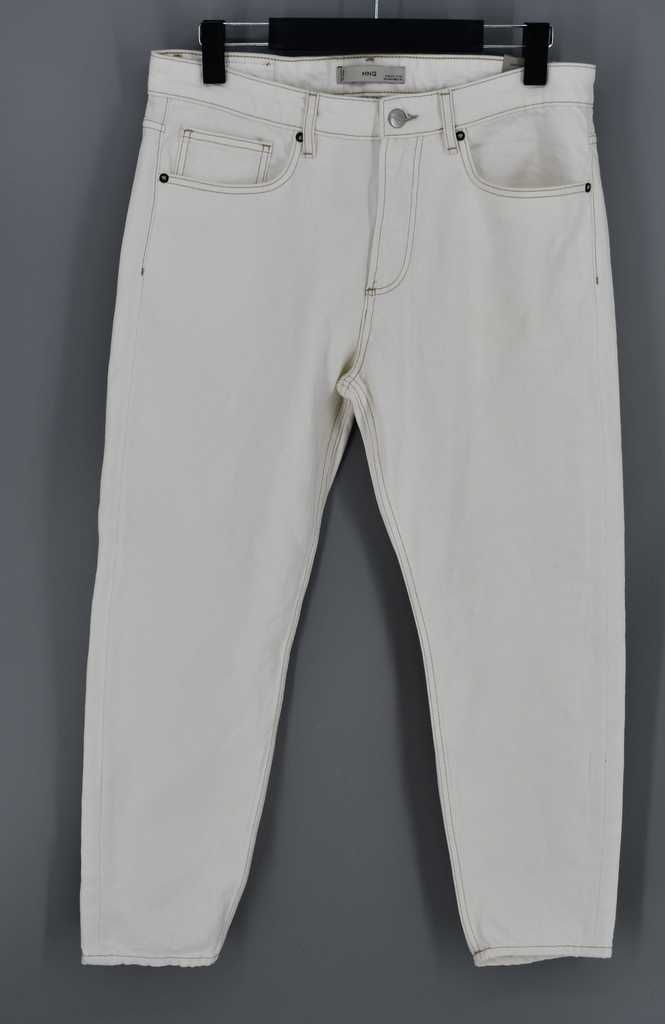 Kremowe jeansy MNG Man Ben tapered cropped 44 nowe z metką
