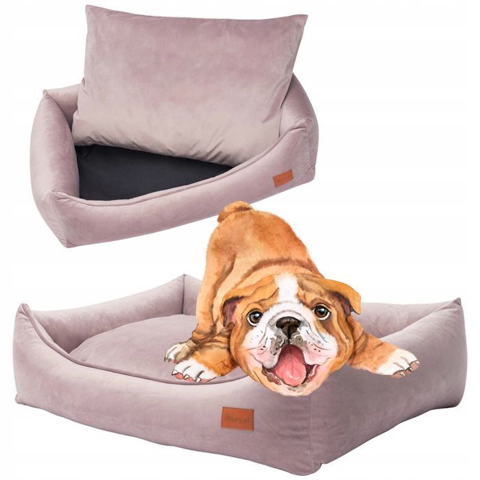 komfortowa sofa legowisko dla psa samoyed collie 120x95x22 cm różowa