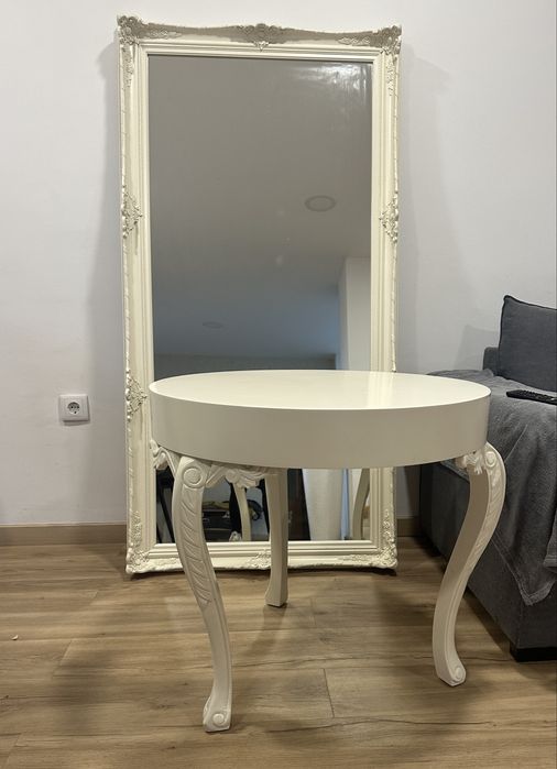 Espelho + Mesa Creme Estilo Vintage