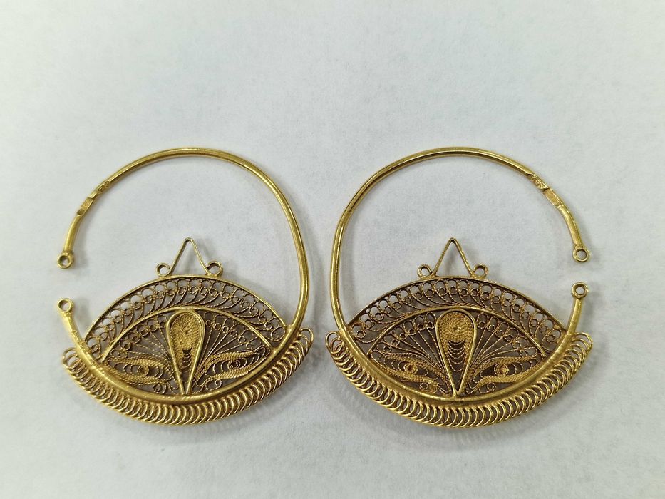 Złote kolczyki damskie/ 583/ 8.80 gram/ ZSRR od 1958/ duże/ pełne