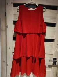 Wspaniała wakacyjna czerwona sukienka.  XL.
