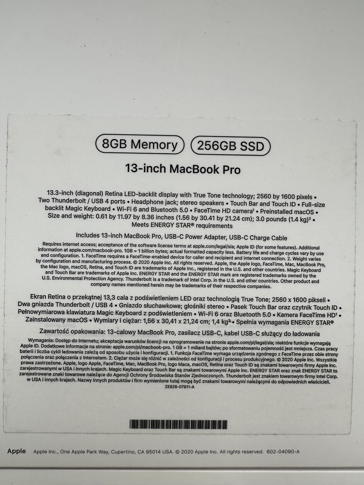 MacBook Pro 13 M1 8GB 256GB