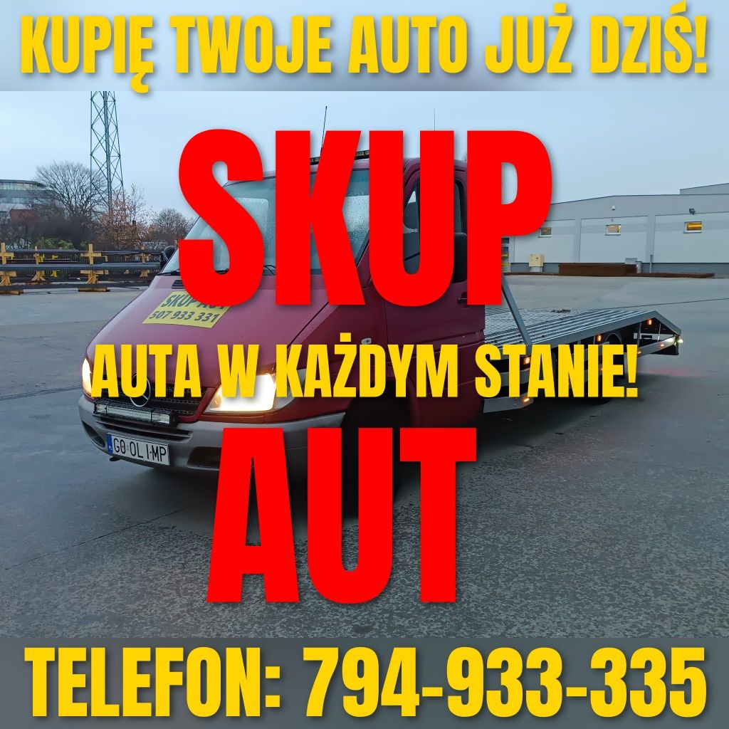 Skup Aut,  Kościerzyna, Kartuzy, Strzepcz, Sierakowice, Żukowo.