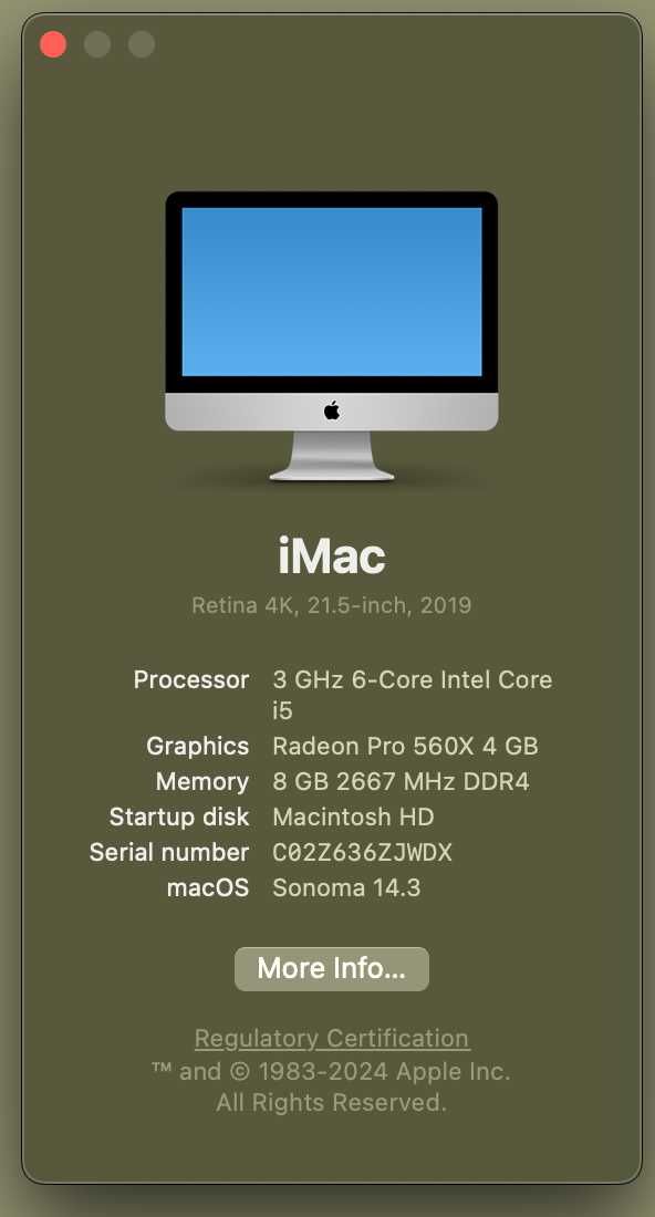 iMac (Retina 4K, 21,5 polegadas, 2019)