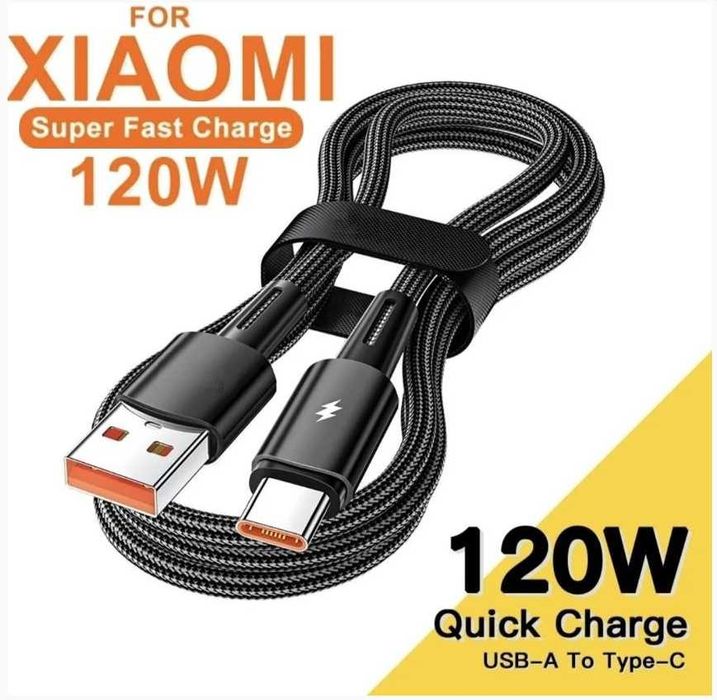 Оригінал Кабель зарядки Xiaomi 1м 1,5м 2м до 120W  USB Type-C Mi Turbo