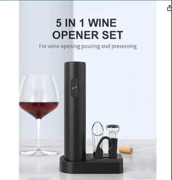 Elektryczny otwieracz korkociąg do wina 5 w 1 - idealny Prezent